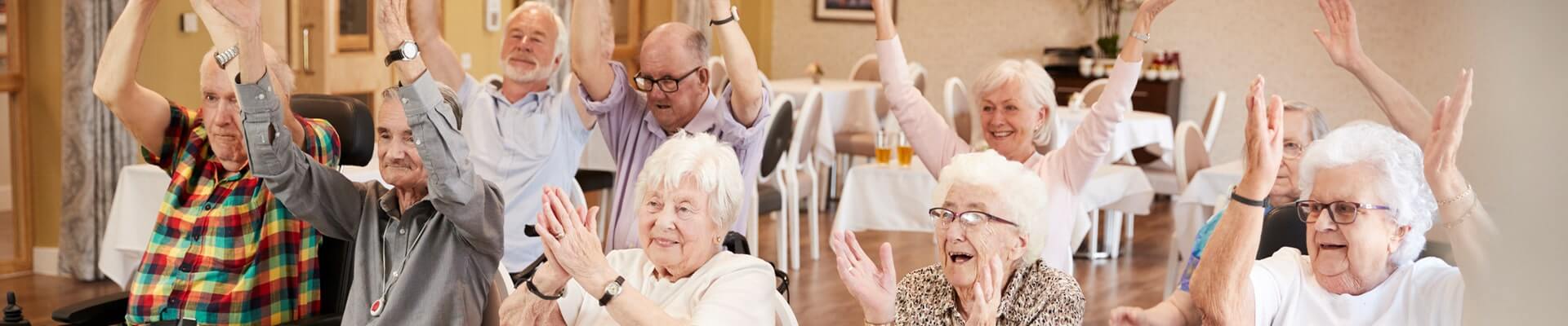 care home residents exercising
